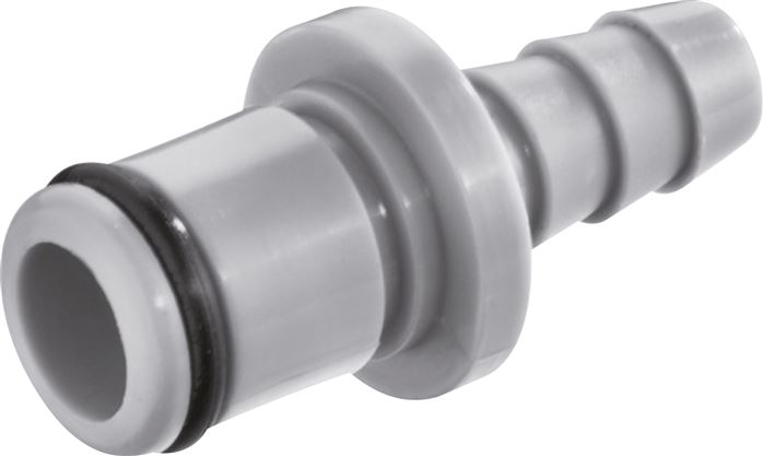 Exemplary representation: Coupling plug with grommet, polypropylene, grey