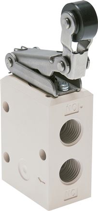 Exemplary representation: 3/2-way idle return roller valve (plastic roller)